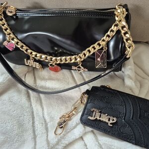 Juicy Couture Black and Gold Shoulder Bag Set